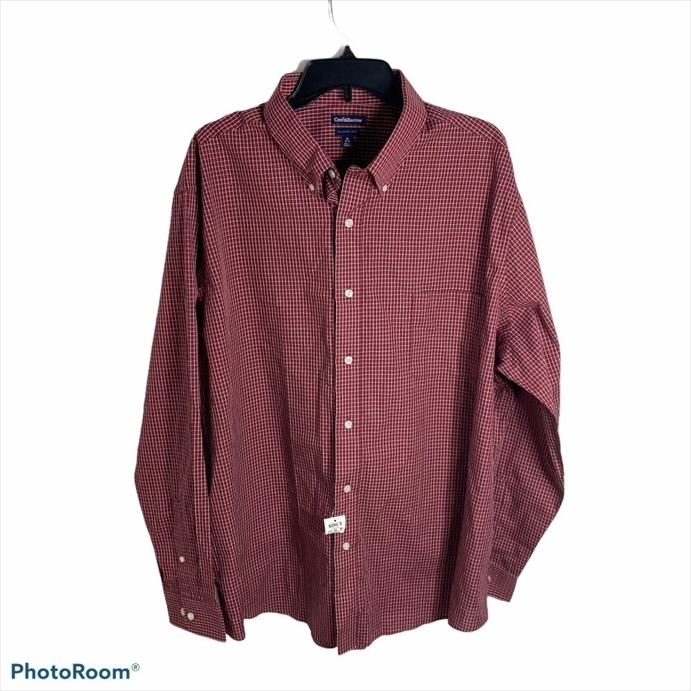 Croft & Barrow Red Plaid Button Down Shirt NWT 2X